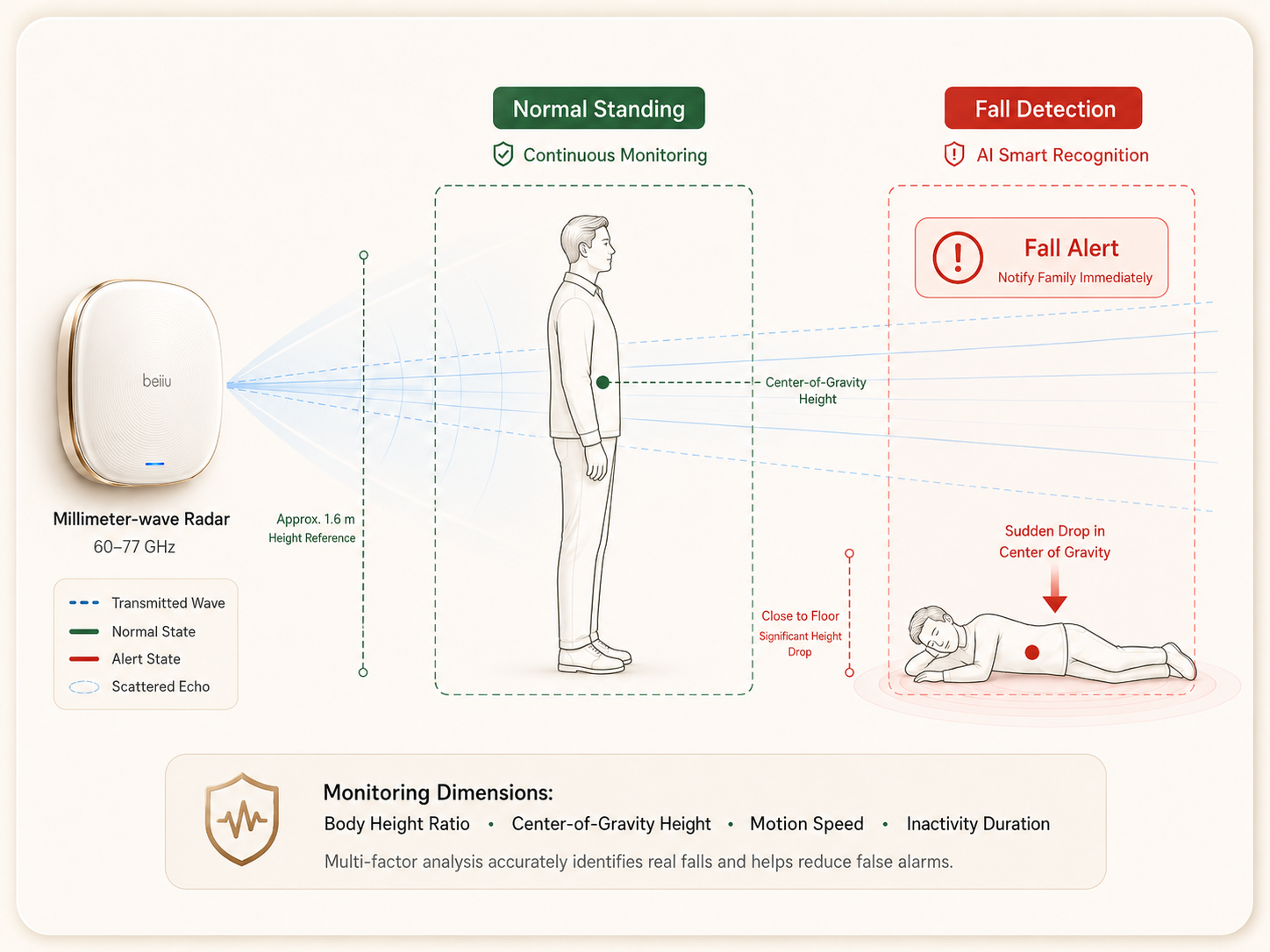 Beiiu mmWave fall detection diagram